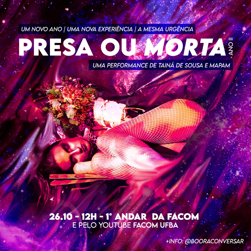 "Presa ou Morta," performance by Tainá de Sousa and original soundtrack by Éli Moreira. Photo credit: Mapam.
